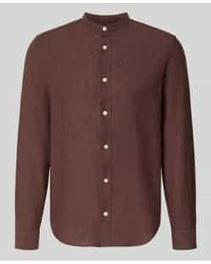 Only & Sons Slim Fit Vrijetijdsoverhemd Van Mix Van Katoen En Linnen Model 'Caiden' - Bruin