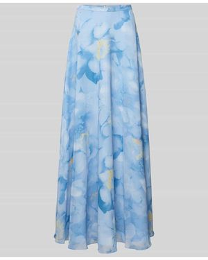 Jake*s Regular Fit Maxirock mit floralem Allover-Print - Blau