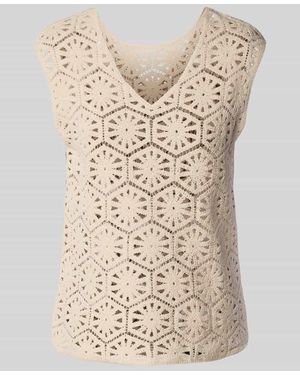 S.oliver Regular Fit Häkel-Top aus Baumwoll-Mix - Natur