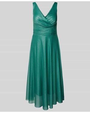 TROYDEN COLLECTION Cocktailkleid in Wickel-Optik - Grün