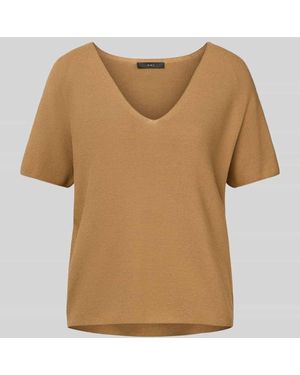 Ouí Strickshirt mit V-Ausschnitt - Natur