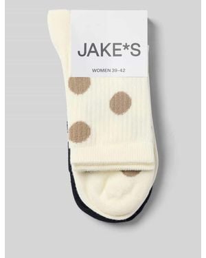 Jake*s Socken im Allover-Look im 2er-Pack - Weiß