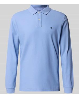 Fynch-Hatton Regular Fit Poloshirt mit Logo-Stitching - Blau