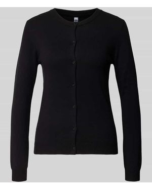 Pieces Slim Fit Strickjacke aus Viskose-Mix Modell 'NORA' - Schwarz