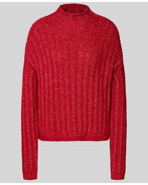 HUGO Relaxed Fit Strickpullover aus Baumwoll-Mix mit Woll-Anteil Modell 'SAFINEYNY' - Rot