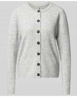 Soya Concept Gebreid Jack Met Ronde Hals, Model 'Orlean' - Grijs