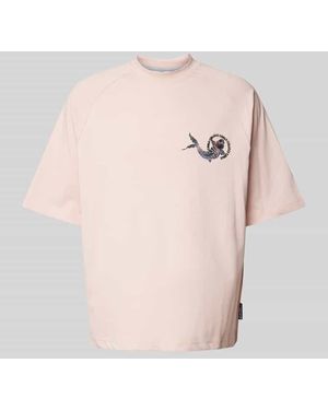 carlo colucci Oversized T-Shirt Mit Label-Print - Pink