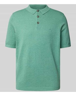Fynch-Hatton Regular Fit Poloshirt in Strick-Optik - Grün
