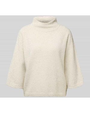 Monari Strickpullover mit Stehkragen - Natur