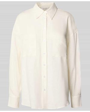 Guido Maria Kretschmer Slim Fit Leinenbluse mit Hemdblusenkragen Modell 'SHIRIN' - Natur