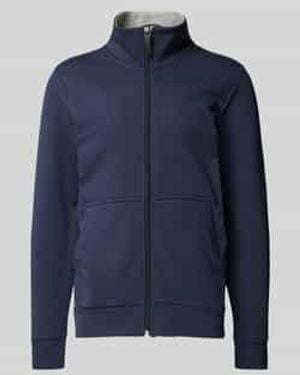 Tom Tailor Regular Fit Sweatjack Met Opstaande Kraag En Rubberen Logoprint - Blauw