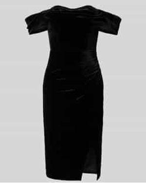 Lipsy Cocktailjurk Met Plooien Opzij - Zwart