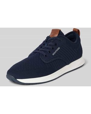 Tommy Hilfiger Low Top Sneaker mit Label-Prägung - Blau