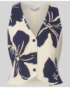 Mango Weste aus Lyocell-Mix im Allover-Look Modell 'DOTTER' - Blau