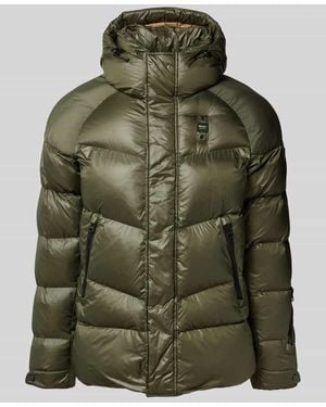 Blauer Usa Steppjacke mit Label-Patch Modell 'CROWN' - Grün