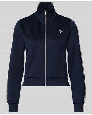 Review Regular Fit Trackjacke mit Logo-Stitching - Blau