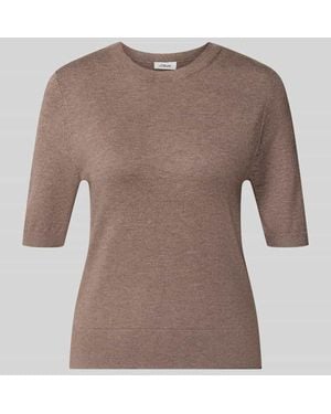 S.oliver Regular Fit Pullover aus Viskose-Mix - Braun