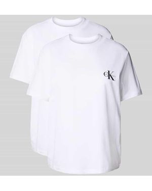 Calvin Klein T-Shirt mit Logo im 2er-Pack - Weiß