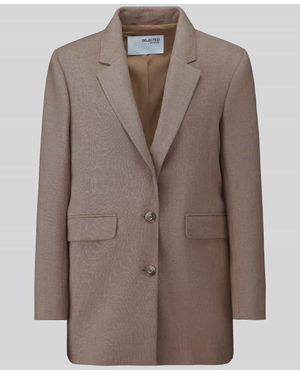 SELECTED Relaxed Fit Longblazer mit Viskose-Anteil Modell 'RITA' - Braun