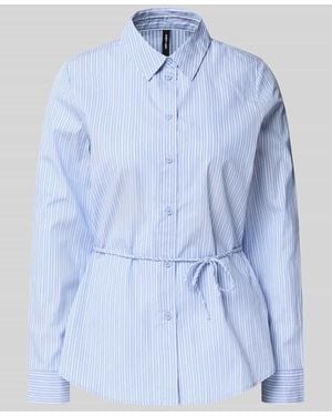 Vero Moda Regular Fit Hemdbluse aus reiner Baumwolle Modell 'ELINA' - Blau