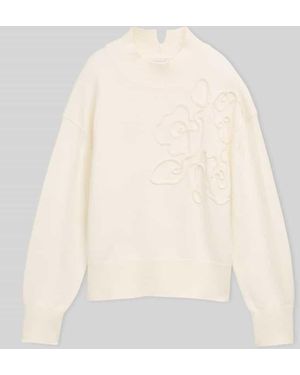 Tom Tailor Pullover mit plastischer Stickerei - Natur
