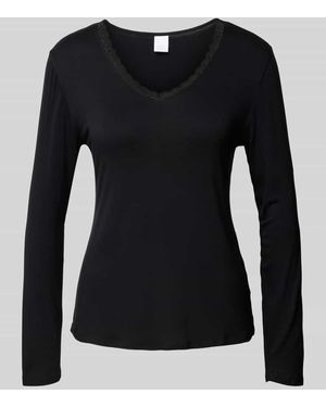CCDK Copenhagen Longsleeve mit Spitzenbesatz Modell 'Jordan' - Schwarz