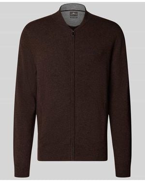 Fynch-Hatton Cardigan aus Wolle-Kaschmir-Mix mit Reißverschluss - Braun