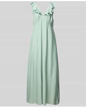 Moves Maxikleid mit Volants Modell 'Leanna' - Grün