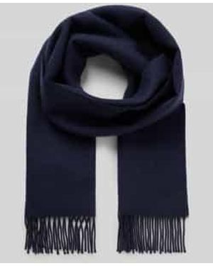 Bugatti Wollen Sjaal Met Franjes - Blauw
