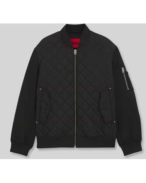 HUGO Regular Fit Blouson mit aufgesetzter Ärmeltasche - Schwarz