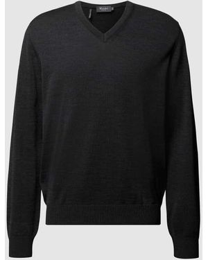 Maerz Strickpullover Mit V-Ausschnitt - Schwarz