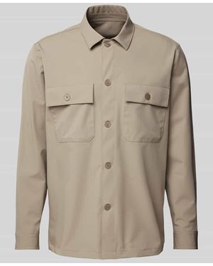 Roy Robson Regular Fit Hemdjacke mit Brustpattentaschen - Natur