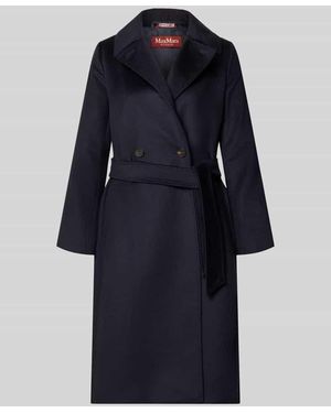 Max Mara Gerader Mantel aus reiner Schurwolle Modell 'BCOLLAG' - Blau