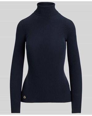 Ralph Lauren Slim Fit Rollkragenpullover aus Baumwoll-Modal-Mix - Blau