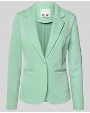 Ichi Slim Fit Blazer Met Paspelzakken Model 'Kate Pique' - Groen