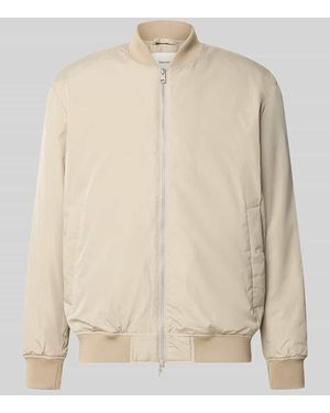 SELECTED Regular Fit Bomberjacke mit Baseball-Kragen Modell 'CHARLES' - Grau