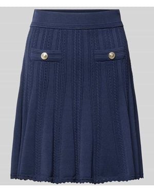 Guess Knielanger Strickrock aus Viskose-Mix mit Eingrifftaschen - Blau