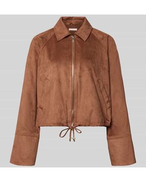 Liu Jo Jacke in Leder-Optik mit Zweiwege-Reißverschluss - Braun