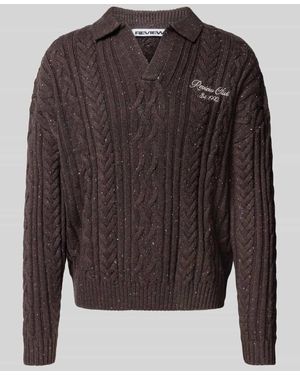 Review Strickpullover mit Zopfmuster - Grau
