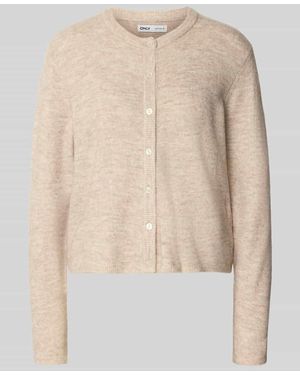 ONLY Loose Fit Strickjacke mit Rundhalsausschnitt Modell 'SIMONI' - Natur