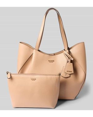 Guess Tote Bag in Leder-Optik Modell 'Amorette' - Natur