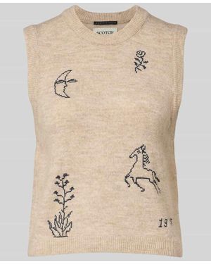 Scotch & Soda Regular Fit Pullunder mit Alpaka-Anteil - Natur