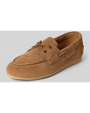 Tamaris Bootsschuhe aus Leder Modell 'SAILING SHOE' - Braun