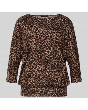 Zero Shirt mit U-Boot-Ausschnitt und 3/4-Arm - Braun