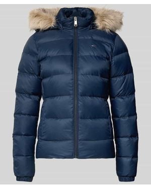 Tommy Hilfiger Shaped Fit Daunenjacke mit Logo-Stitching - Blau
