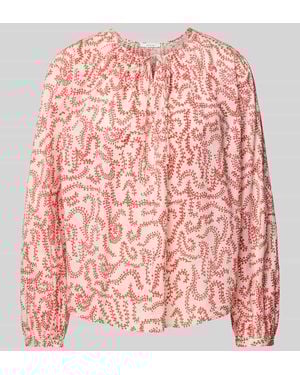Opus Relaxed Fit Bluse mit Schlüsselloch-Ausschnitt Modell 'Fisanna' - Pink