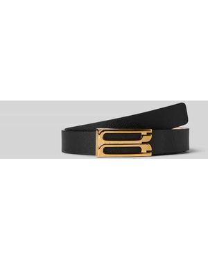 Victoria Beckham Schmaler Gürtel mit Schlangenmuster - Schwarz