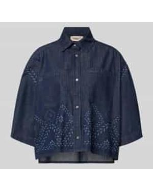 Weekend by Maxmara Boxy Fit Jeansblouse Van Puur Katoen Model 'Alare' - Blauw