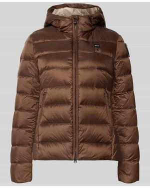 Blauer Usa Daunenjacke in Stepp-Optik mit Logo-Detail Modell 'Charme' - Braun