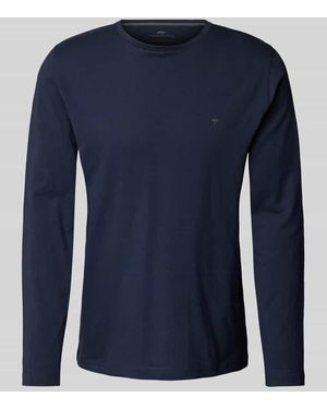 Fynch-Hatton Longsleeve Mit Logo-Print - Blau